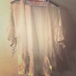 See through lace kimono